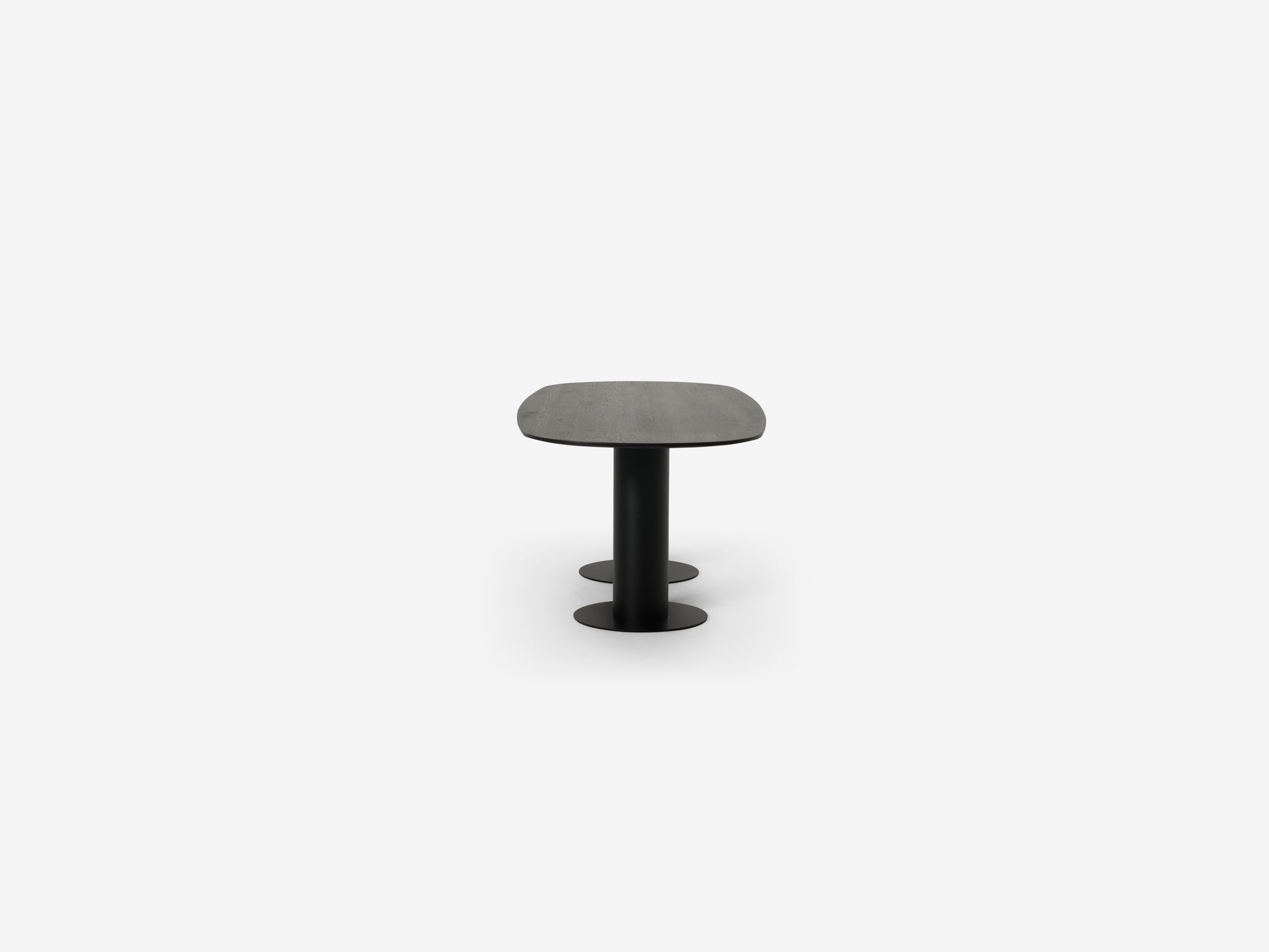 Medium black dining table side view